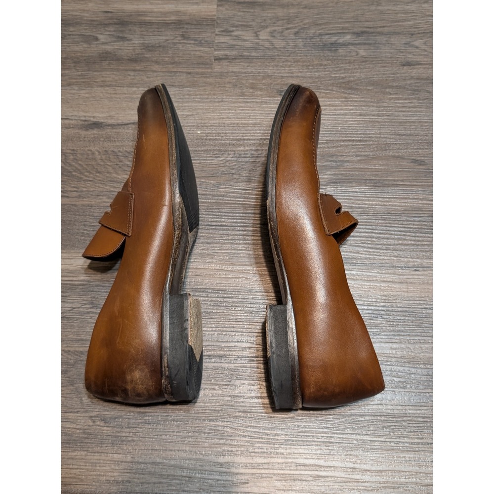 Wolf Shepherd Mens Leather‎ Loafers Brown Classic Penny Style Slip On Shoes 10.5